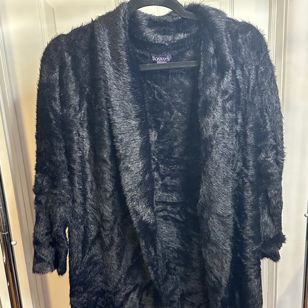 Fuzzy 3/4 Sleeve Cardigan